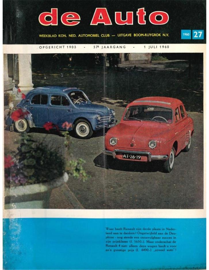1960 DE AUTO MAGAZINE 27 NEDERLANDS, Boeken, Auto's | Folders en Tijdschriften