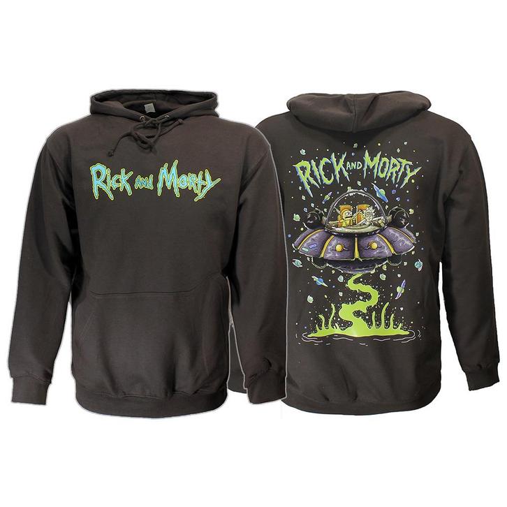 Rick and Morty Sweater Spacecruiser Pullover Hoodie Donkergr, Kleding | Heren, Truien en Vesten