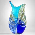 Filippo Maso - Vaas -  Grote blauw/lichtblauwe vaas met, Antiek en Kunst