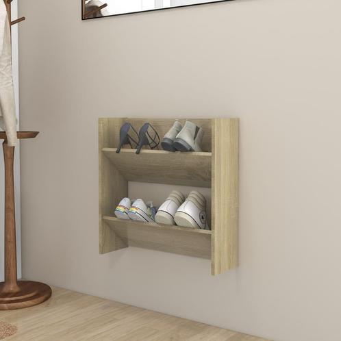 vidaXL Wandschoenenkast 60x18x60 cm spaanplaat sonoma, Huis en Inrichting, Kasten | Schoenenkasten, Nieuw, Verzenden