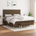 vidaXL Boxspring met matras stof donkerbruin 160x200 cm, Verzenden, Nieuw