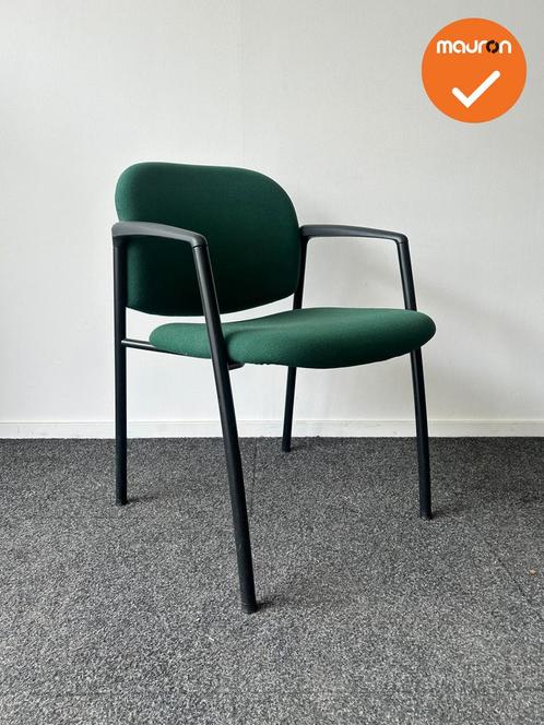 Vergaderstoel - Ahrend 320 - Groene stoffering - zwart frame, Zakelijke goederen, Kantoor en Winkelinrichting | Kantoormeubilair en Inrichting