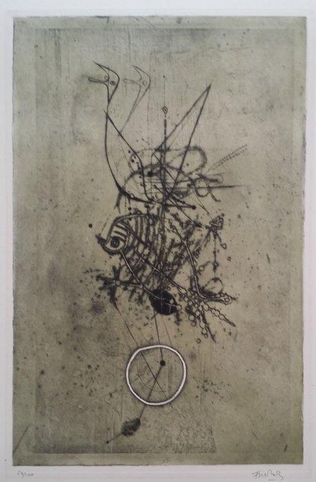 Johnny Friedlaender (1912-1992) - Vogel, etching signed and, Antiek en Kunst, Antiek | Overige Antiek
