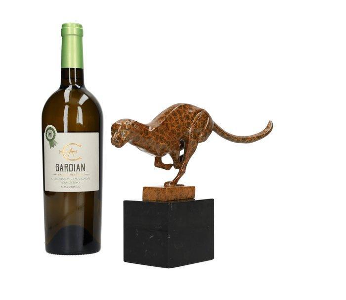 Beeldje - luipaard - Brons, Marmer, Antiquités & Art, Curiosités & Brocante