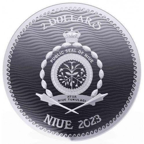 Niue. 5 x 1 oz 2023 $2 NZD Blackbeard - Jolly Roger Series, Postzegels en Munten, Edelmetalen en Baren