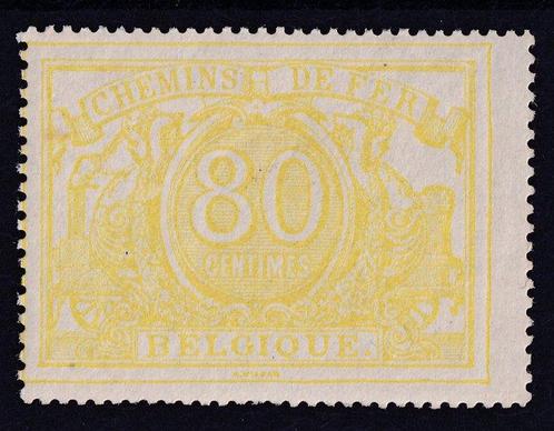 België 1883 - Spoorwegzegel 2e uitgifte, 80c Citroengeel -, Postzegels en Munten, Postzegels | Europa | België