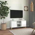 vidaXL Tv-meubel met houten poten 103,5x35x50 cm hoogglans, Huis en Inrichting, Kasten |Televisiemeubels, Verzenden, Nieuw