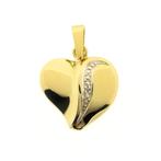 Gouden hart hanger met diamant | 0,005 ct. (kettinghanger), Bijoux, Sacs & Beauté, Bracelets à breloques, Ophalen of Verzenden