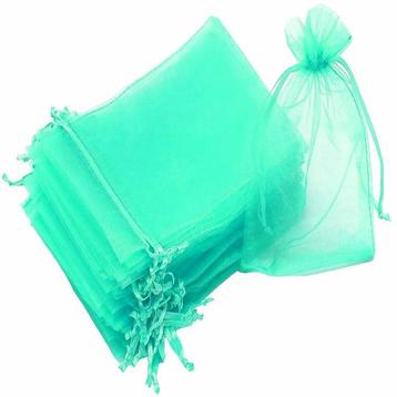 Fako Bijoux® - Organza Zakjes - 7x9cm - Aqua - 20 Stuks