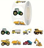 Sluitstickers trekkers tractor grondverzet beloning rond, Nieuw