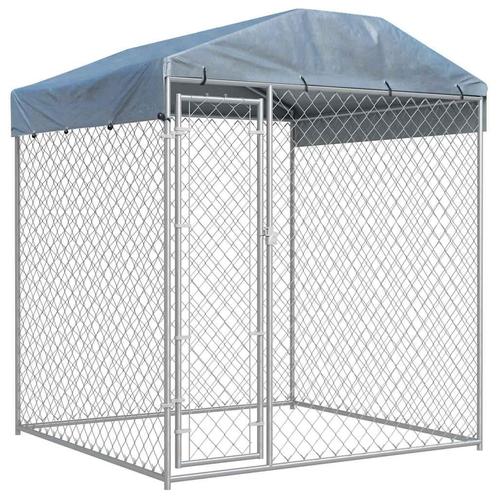 vidaXL Hondenkennel voor buiten met dak 193x193x225 cm, Dieren en Toebehoren, Hondenbenches, Nieuw, Verzenden