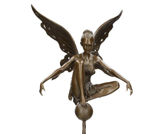 sculptuur, Fairy - 59 cm - Brons, Marmer, Antiek en Kunst, Kunst | Designobjecten