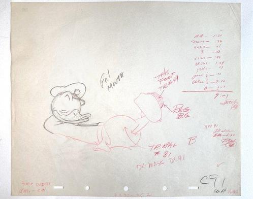 Original Walt Disney of 1939 - Animatieproductie tekening +, Boeken, Strips | Comics