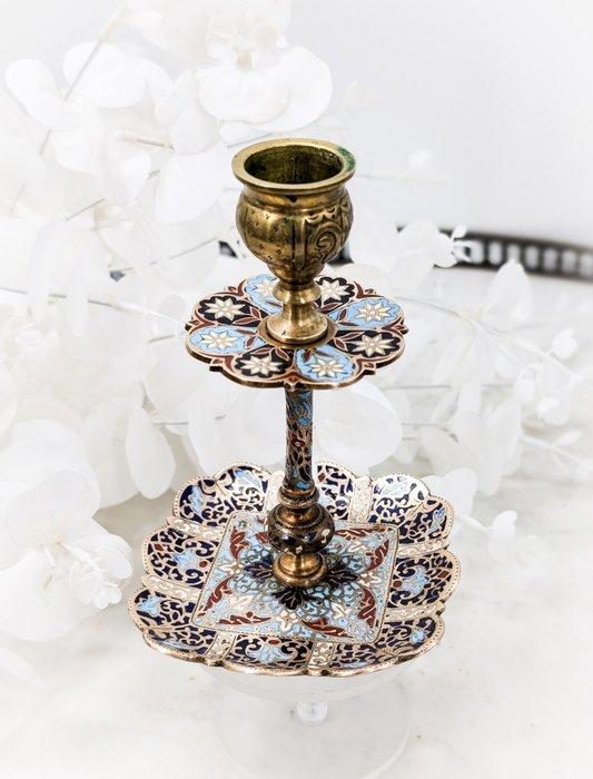 Bougeoir cloisonné - Taperstick (kleine blaker met een dunne, Antiek en Kunst, Antiek | Overige Antiek