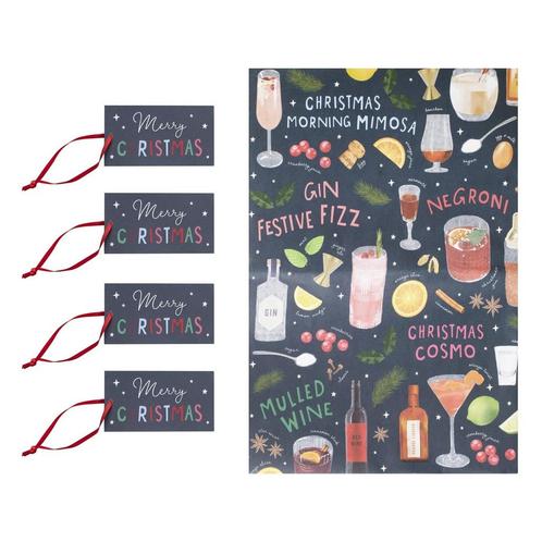 Kerst Inpakpapier Cocktail, Hobby en Vrije tijd, Feestartikelen, Nieuw, Verzenden