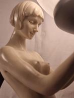 G. Tupton - Tafellamp met beeldje - Glas - In de stijl van, Antiek en Kunst