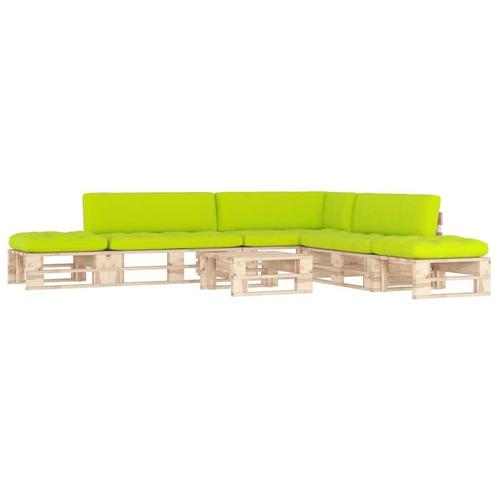 vidaXL 6-delige Loungeset pallet met kussens geïmpregneerd, Tuin en Terras, Tuinsets en Loungesets, Loungeset, Nieuw, Verzenden