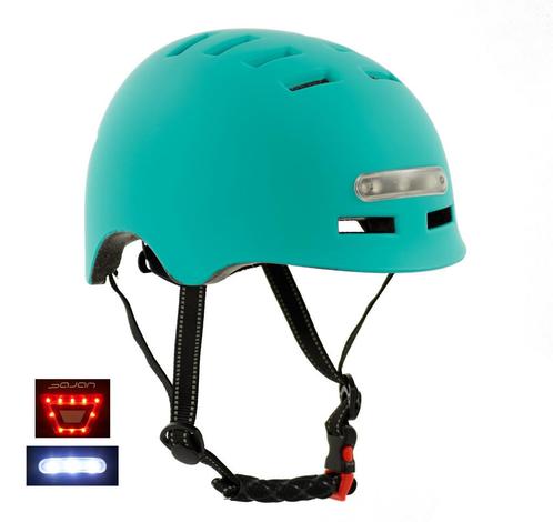 Sajan Fietshelm - Skatehelm - Helm Mat-Turquoise  - LED, Fietsen en Brommers, Fietsaccessoires | Fietshelmen, Nieuw, S, Verzenden