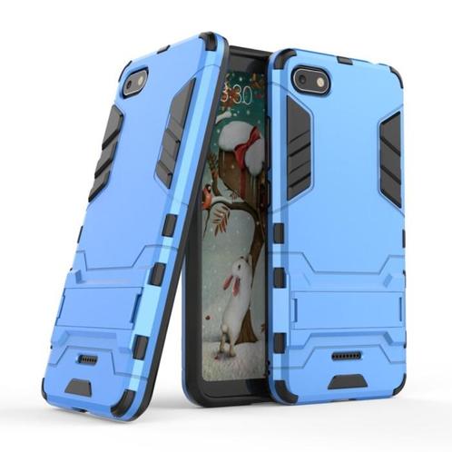iPhone 8 - Robotic Armor Case Cover Cas TPU Hoesje Blauw +, Télécoms, Téléphonie mobile | Housses, Coques & Façades | Apple iPhone