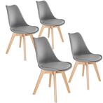 tectake Eetkamerstoelen Frederikke - grijs, Set van 4, Huis en Inrichting, Stoelen, Verzenden, Nieuw