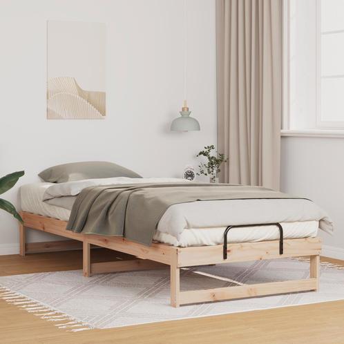 vidaXL Bedombouw met Draaghandvatten Bruin 100 x 220 cm, Huis en Inrichting, Slaapkamer | Bedden, Nieuw, Verzenden