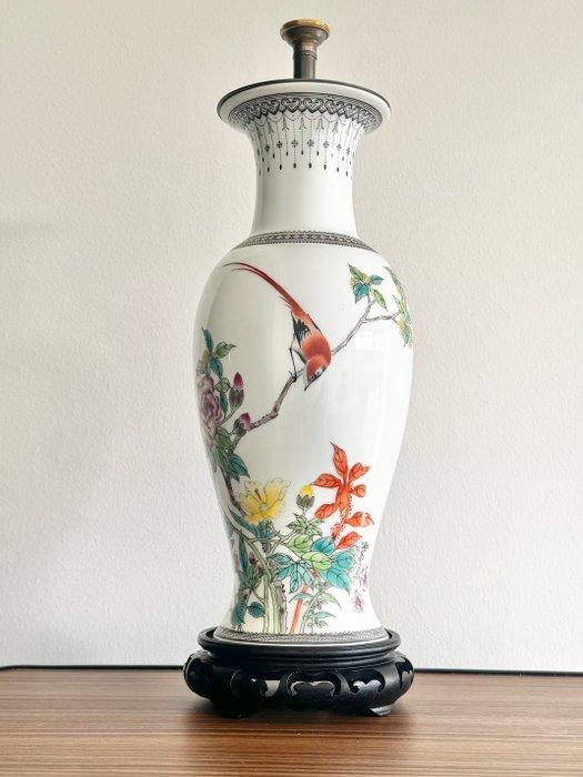 Balustervaas - Porselein - China - Famille rose - vaaslamp, Antiek en Kunst, Antiek | Overige Antiek