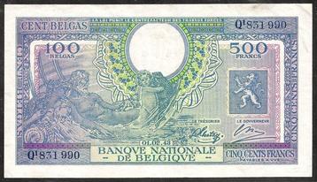België. - 500 Francs = 100 Belgas 1943 - Pick 124  (Zonder