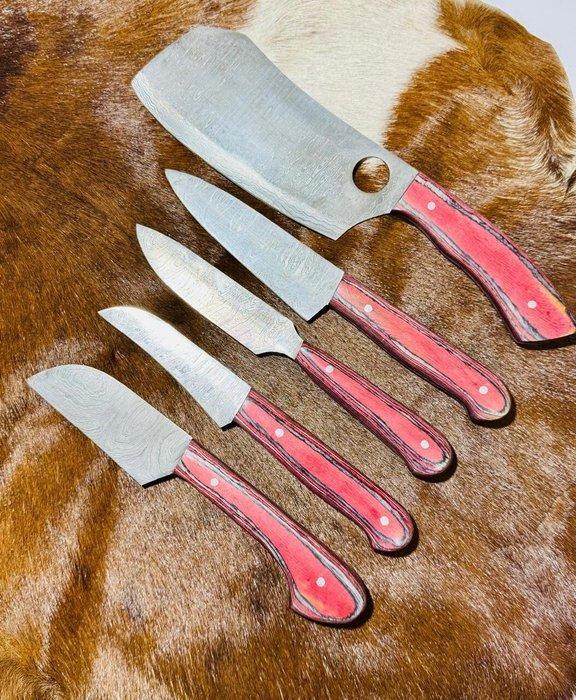 Keukenmes - Kitche Messenset (0186) - Exotisch houten, Antiek en Kunst, Antiek | Keukengerei