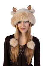 Bontmuts Rendier Fleece Licht Taupe Bont Muts Hoorns Oren To, Vêtements | Femmes, Chapeaux & Casquettes, Ophalen of Verzenden