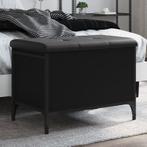 vidaXL Opbergbankje 62x42x45 cm bewerkt hout zwart, Verzenden, Nieuw