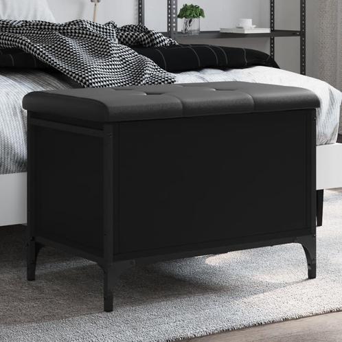 vidaXL Opbergbankje 62x42x45 cm bewerkt hout zwart, Huis en Inrichting, Overige Huis en Inrichting, Nieuw, Verzenden