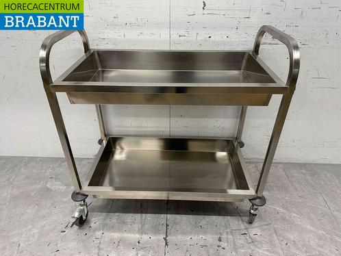 Chariot de service en acier inoxydable 2 bacs 95 cm, Zakelijke goederen, Horeca | Overige, Verzenden