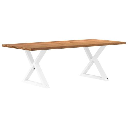 vidaXL Eettafel met natuurlijke rand 220x100x74cm eikenhout, Huis en Inrichting, Tafels | Eettafels, Nieuw, Verzenden