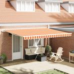 vidaXL Handmatige Uittrekbare Markies Geel en Oranje 450x350, Verzenden, Nieuw