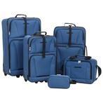 vidaXL 5-delige Kofferset stof blauw, Handtassen en Accessoires, Koffers, Verzenden, Nieuw