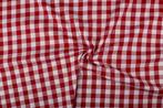 Brabants bont stof rood wit geruit - 18mm geruit, 120 cm of meer, Ophalen of Verzenden, Katoen, Rood