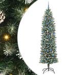 vidaXL Kunstmatige slanke kerstboom met 300 LED Groen en Wit, Diversen, Kerst, Verzenden, Nieuw
