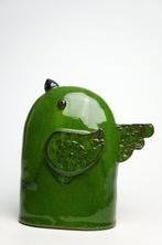 Urszula Despet - sculptuur, Green Bird - 17.5 cm - Keramiek