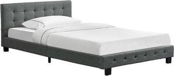 Tweedekans | Gestoffeerd bed Manresa - 120 x 200 cm - Grijs beschikbaar voor biedingen