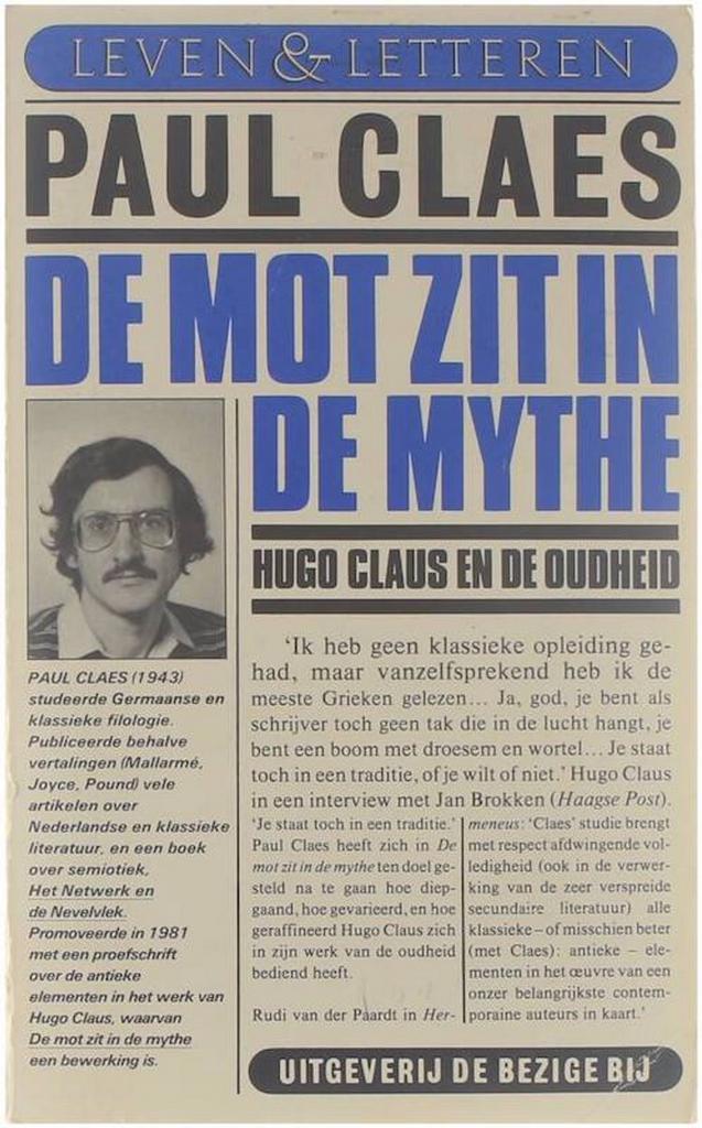 De mot zit in de mythe: Hugo Claus en de oudheid Claes, Livres, Littérature, Envoi