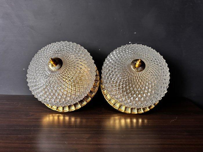 Plafondlamp (2) - Glas, Metaal, Antiek en Kunst, Curiosa en Brocante