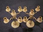 Kandelaber (2) - Verguld messing - Gouden bronzen kandelaars, Antiek en Kunst