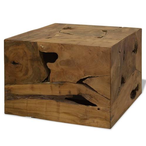 vidaXL Salontafel 50x50x35 cm echt teakhout bruin, Huis en Inrichting, Tafels | Salontafels, Nieuw, Verzenden