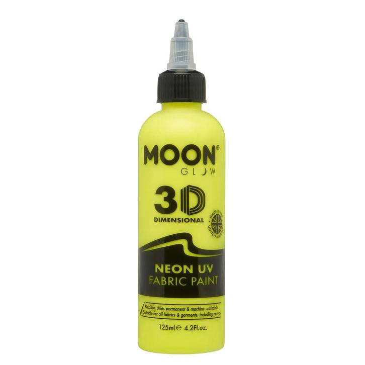 Moon Glow Neon UV Fabric Paint 125ml Intense Yellow 125ml, Hobby en Vrije tijd, Feestartikelen, Nieuw, Verzenden