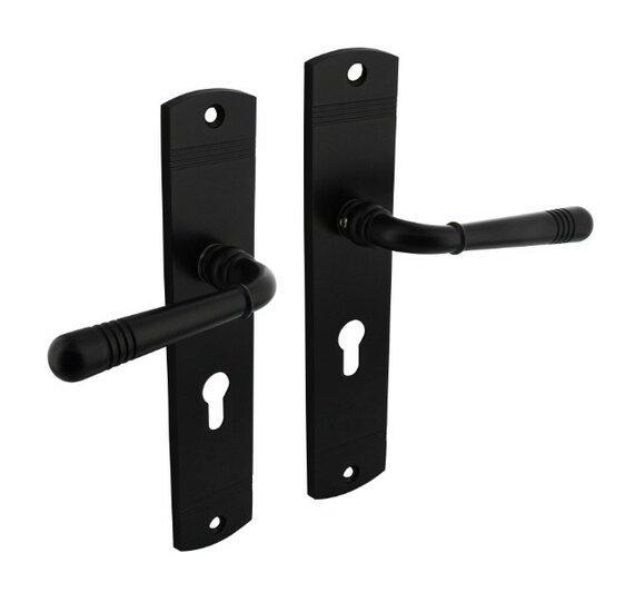 Intersteel deurkruk Helena op schild 230x44mm PC55 zwart, Doe-het-zelf en Bouw, Hang- en Sluitwerk, Ophalen of Verzenden