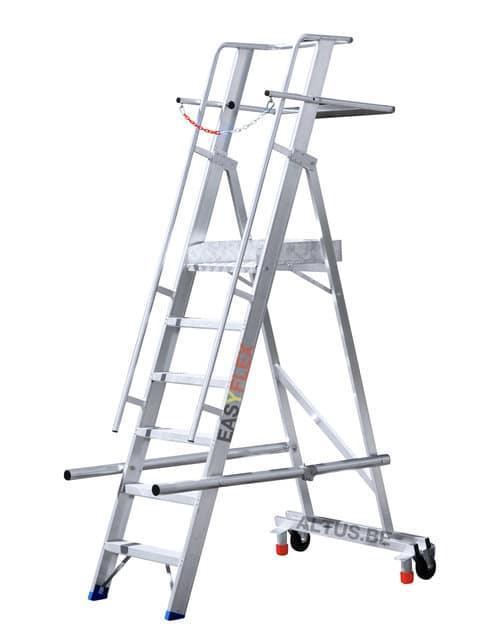 Easyflex magazijntrap 6 treden, Doe-het-zelf en Bouw, Ladders en Trappen, 2 tot 4 meter, Opvouwbaar of Inschuifbaar, Nieuw, Trap