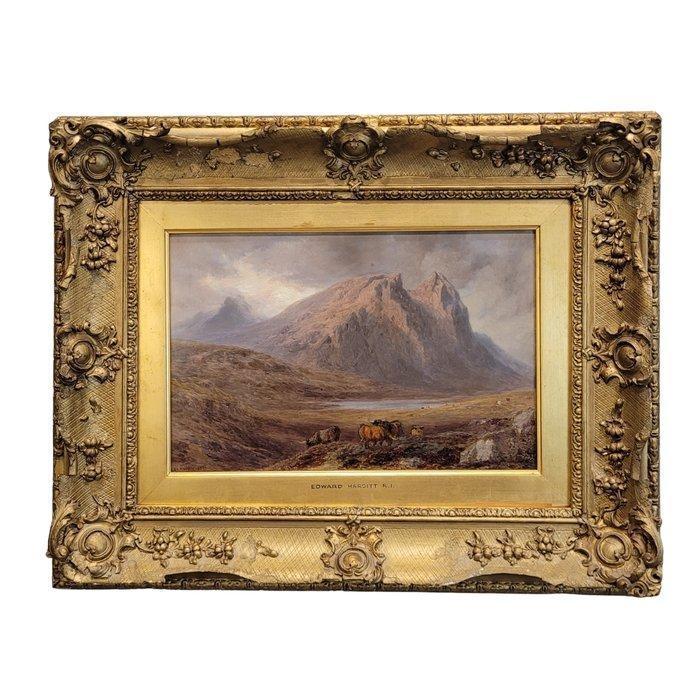 Edward Hargitt (1835-1895) - Vista del valle de Glencoe, Antiek en Kunst, Kunst | Schilderijen | Klassiek