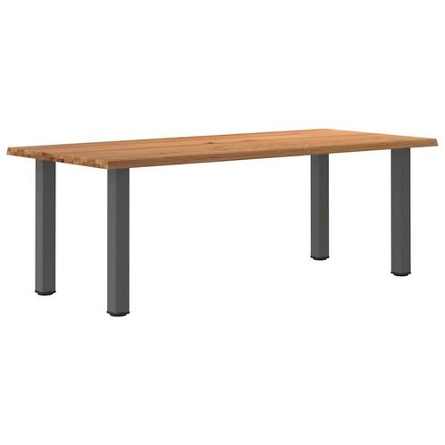 vidaXL Eettafel rechthoekig 220x100x74 cm massief eikenhout, Huis en Inrichting, Tafels | Eettafels, Nieuw, Verzenden