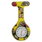 Fako - Verpleegstershorloge - Siliconen Print - Vlinder Geel, Verzenden, Nieuw