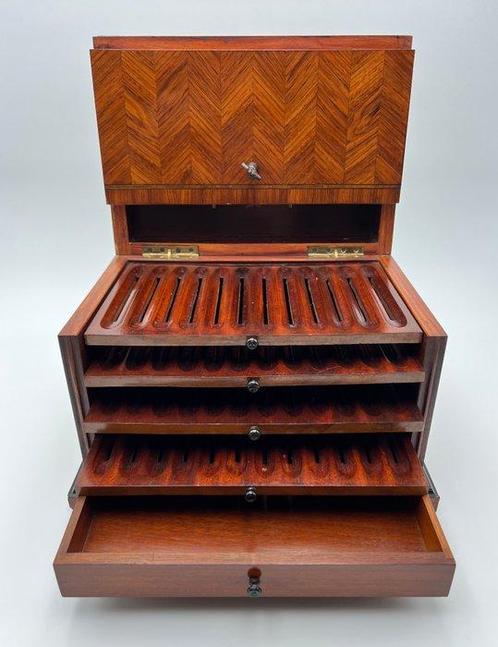 Sigarendoos - Sigaren humidor - Chevron en parelmoer, Collections, Articles de fumeurs, Briquets & Boîtes d'allumettes